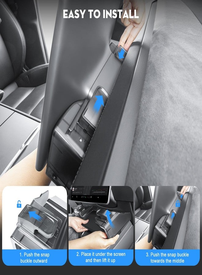 KUNIST Under Screen Storage Organizer for 2026 New Model Y Juniper,[Retractable & Tool-Free] Under Screen Storage Box with Behind Screen Tissue Holder Compatible with Tesla 2025-2026 Model Y Juniper - Image 5